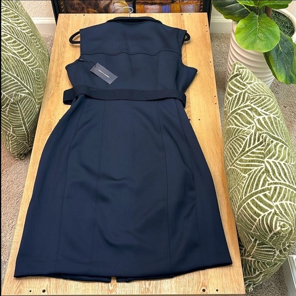 Tommy Hilfiger NWT Solid Navy Blue with Gold Zipper & Buckle Midi-Dress - Picture 2 of 6